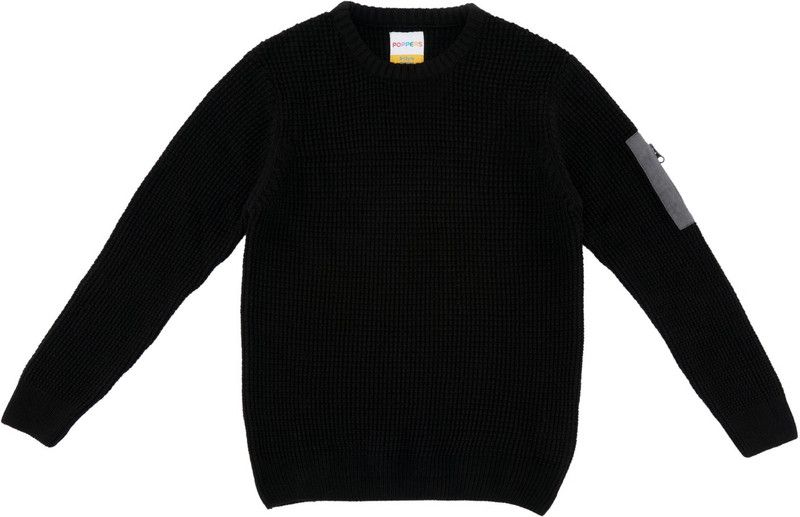 Girls Cotton Blend Sweater Top  (Black, Pack of 1)
