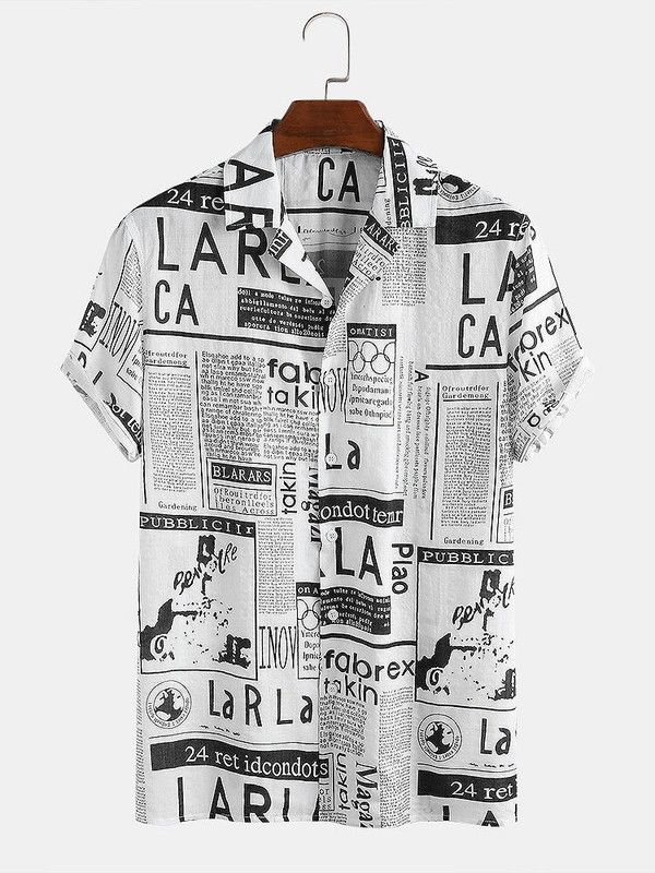 Men Regular Fit Printed Lapel Collar Casual Shirt
