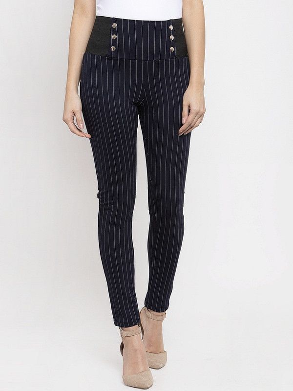 KASSUALLY Blue Tregging  (Striped)
