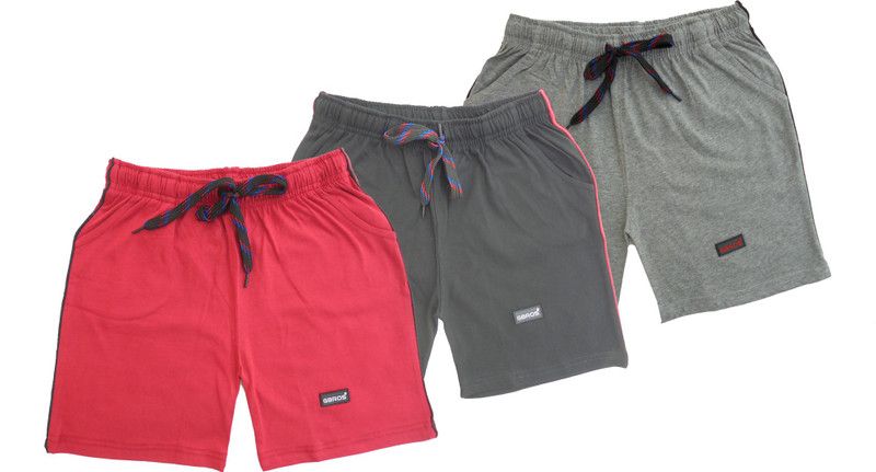 Short For Boys Casual Solid Pure Cotton  (Multicolor, Pack of 3)