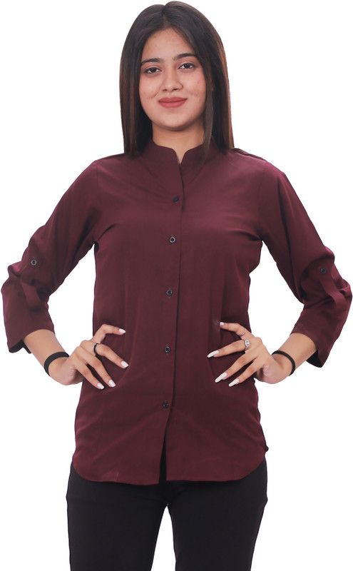 Women Super Slim Fit Self Design Festive Shirt
