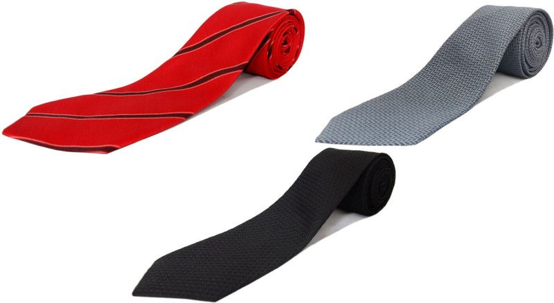 Black, Grey Tie  (Pack of 3)