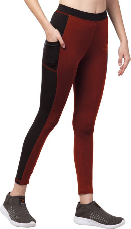 Ankle Length Western Wear Legging  (Red, Solid)