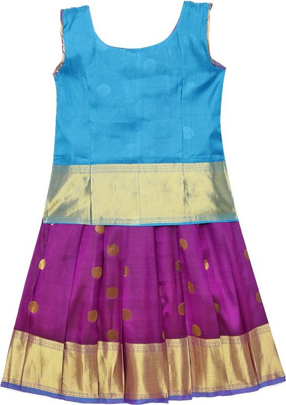 Baby Girls Lehenga Choli Ethnic Wear Printed Lehenga Choli  (Blue, Pack of 1)