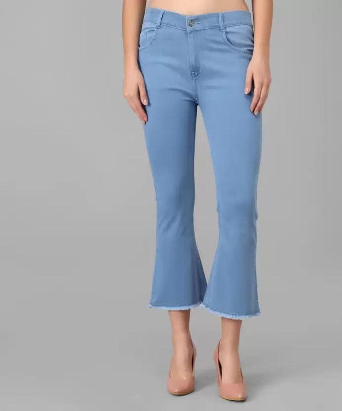 Women Boot-Leg High Rise Light Blue Jeans
