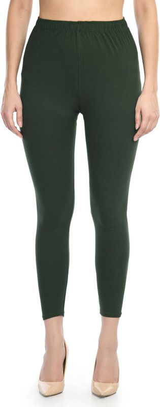 24Hour Fashion Ankle Length Western Wear Legging  (Green, Solid)
