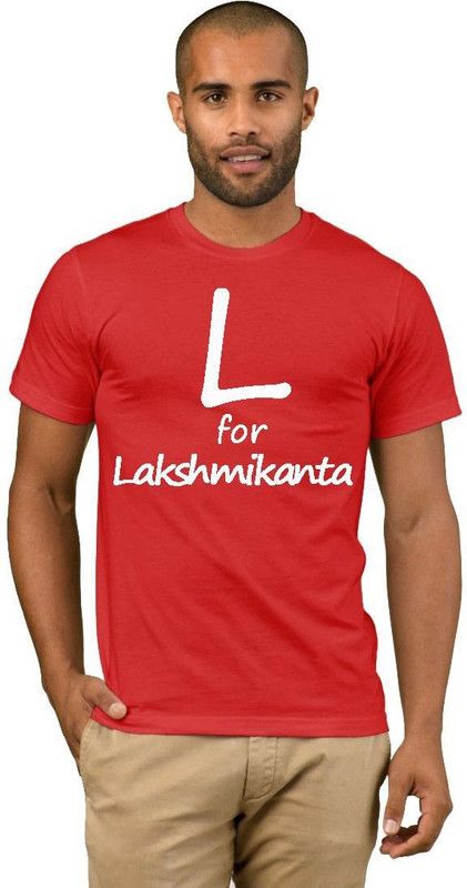 Lakshmikanta College Stylish 29 Men Printed Round Neck Cotton Blend Red T-Shirt