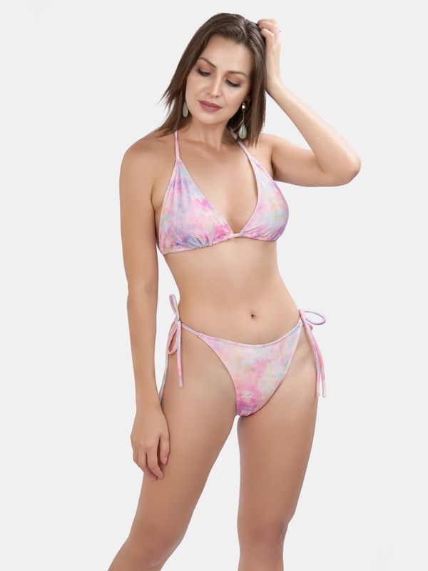 Berry's Intimatess Knotty Multicolor Bellinis Tie Dye Two Piece Bikni Set Printed Women Bikini Multicolor Swimsuit