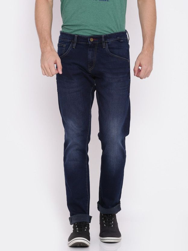 Men Skinny Low Rise Blue Jeans
