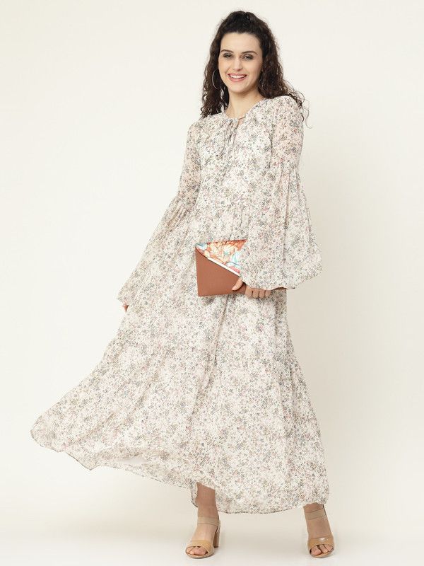 Women Fit and Flare White Dress