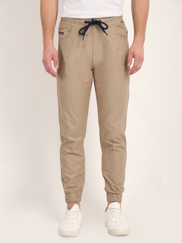 Men Solid Beige Track Pants