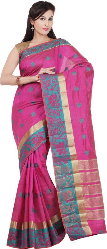 Woven Bollywood Tussar Silk Saree  (Purple)