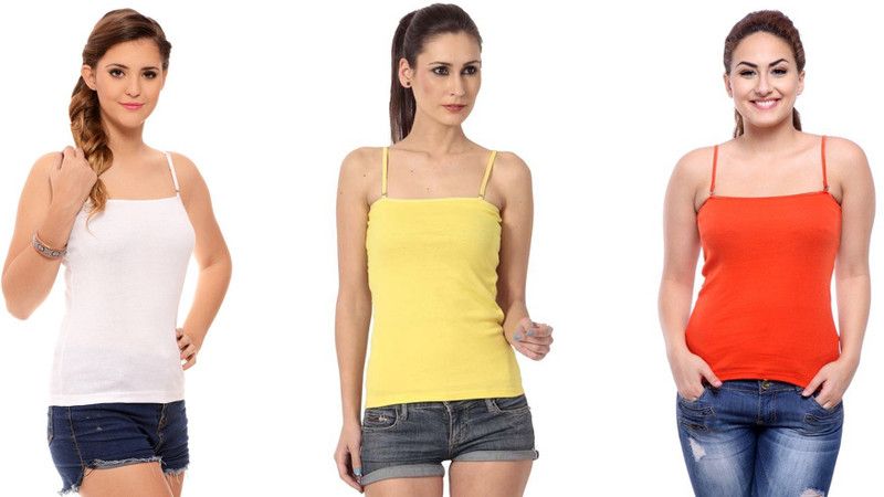 Women White, Orange, Yellow Camisole