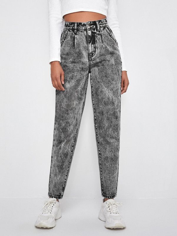 Girls Regular High Rise Black, Grey Jeans