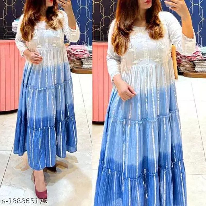 Women Dyed Kurta  (Blue)