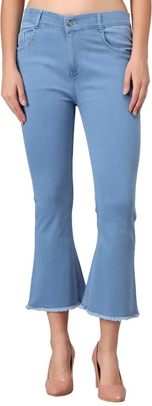 Women Mid Rise Light Blue Jeans