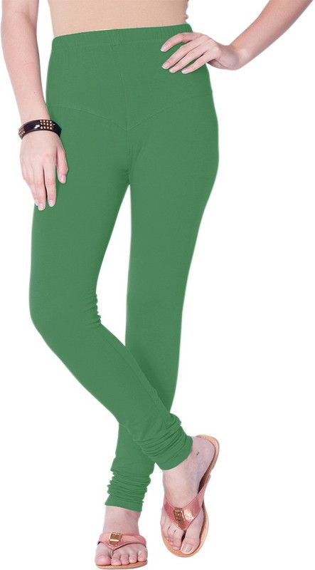 YIGIT Churidar Western Wear Legging  (Light Green, Solid)