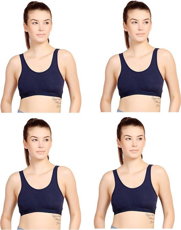 Pack of 4 Women Full Coverage Non Padded Bra  (Blue)
