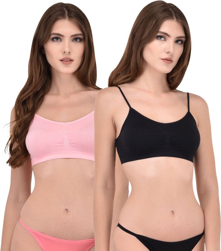Pack of 2 Women Training/Beginners Non Padded Bra  (Multicolor)