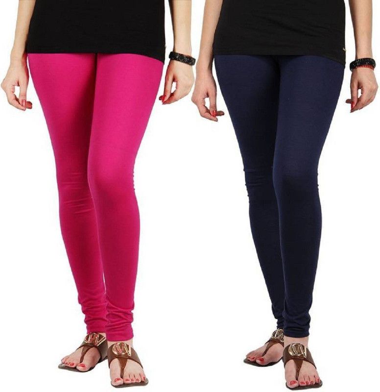 Amitgroup Churidar Ethnic Wear Legging  (Pink, Solid)