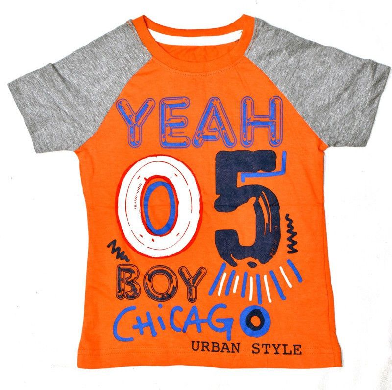 Baby Boys Graphic Print Pure Cotton T Shirt  (Orange, Pack of 1)