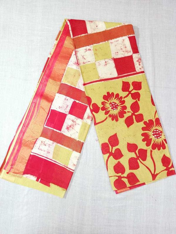 Woven Chanderi Pure Silk Saree  (Cream)
