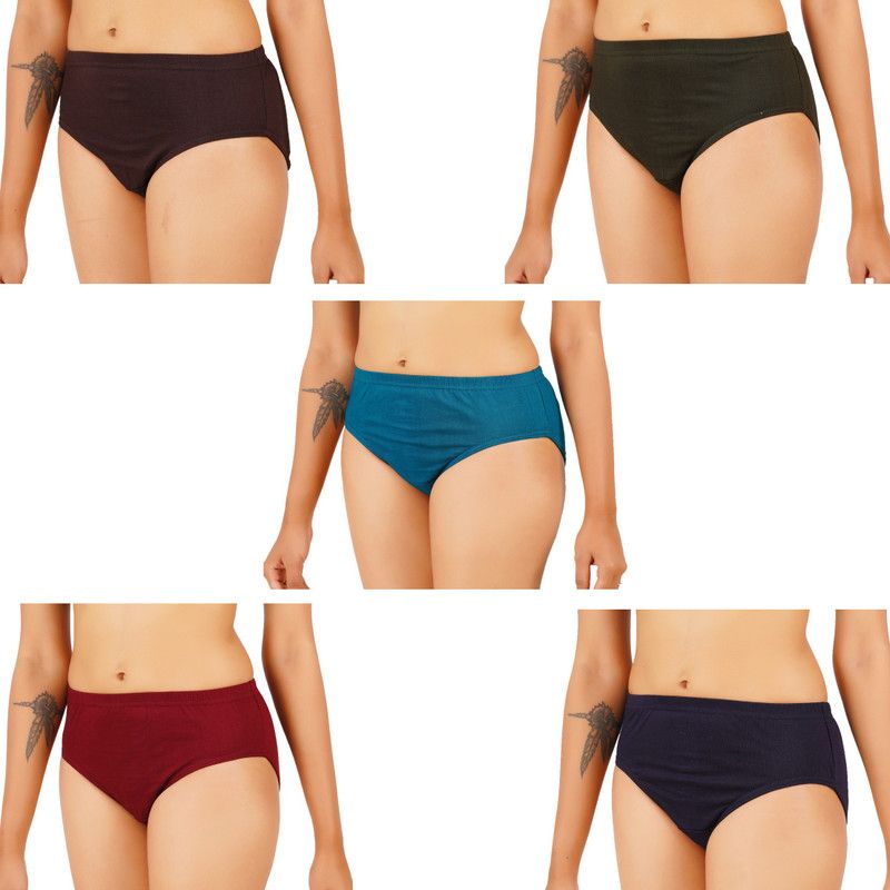 Women Hipster Brown, Green, Maroon, Blue, Dark Blue Panty