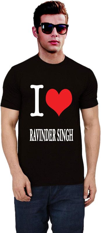R-SC-2018-4919 Men Printed Round Neck Cotton Blend Black T-Shirt