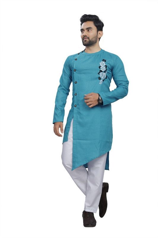 Embroidered, Solid Kurta, Churidar & Dupatta Set