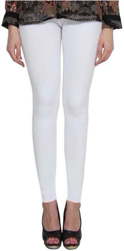 LAPZA FASHION Ankle Length Ethnic Wear Legging  (White, Solid)