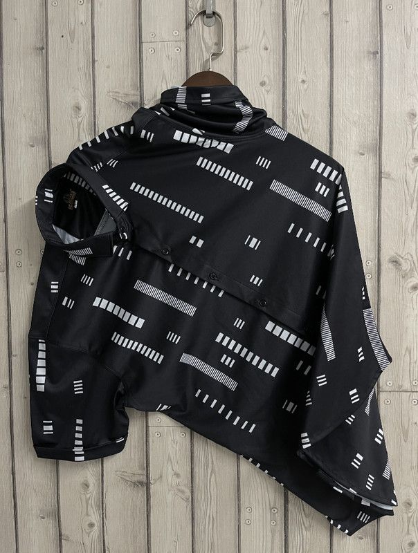 Men Printed Casual White, Black Shirt