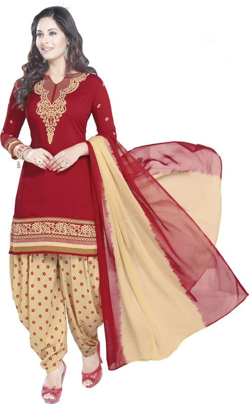 Unstitched Polycotton Kurta & Patiyala Material Printed