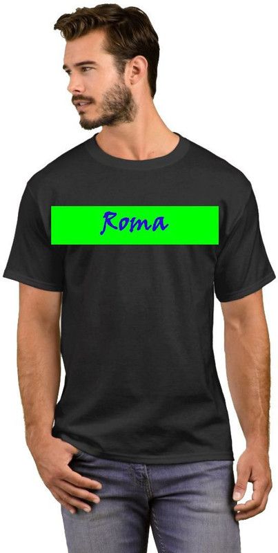 Men Printed, Typography Round Neck Cotton Blend Green, Blue, Black T-Shirt