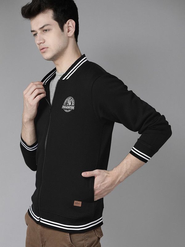 Men Solid Varsity Jacket