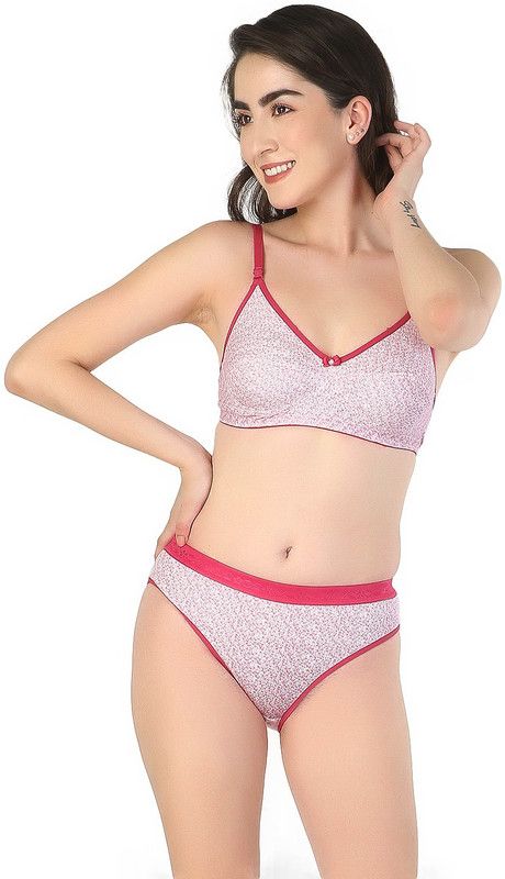 Bra & Panty Set Printed Maroon Lingerie Set