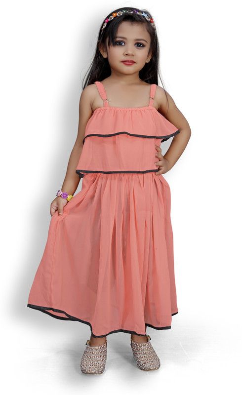 Baby Girls Maxi/Full Length Party Dress  (Multicolor, Noodle strap)