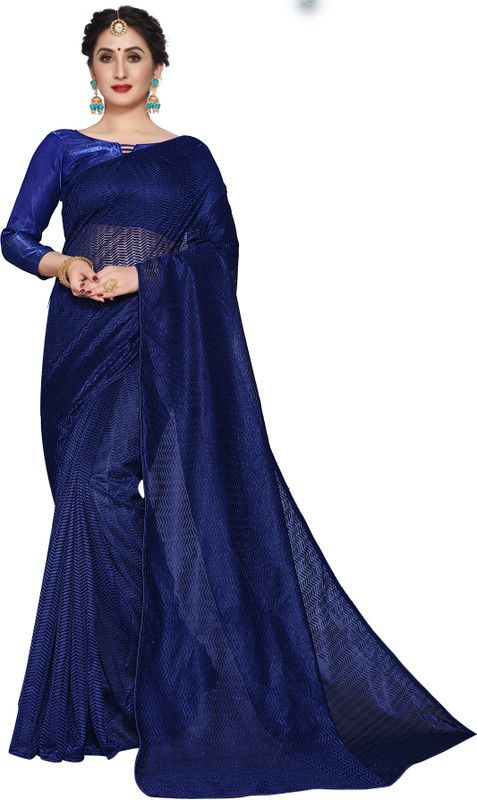 Striped, Woven Banarasi Net, Jacquard Saree  (Yellow)
