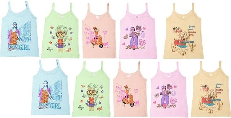 Camisole For Baby Girls  (Multicolor, Pack of 10)