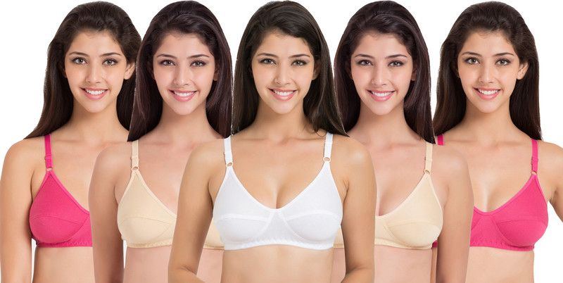 Pack of 5 Women Bralette Non Padded Bra  (Multicolor)