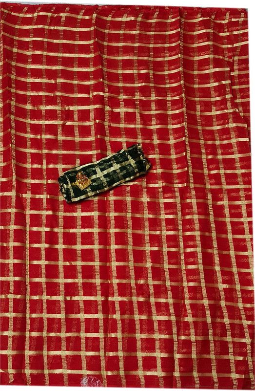 Banarasi Viscose Rayon Saree  (Red, Green)