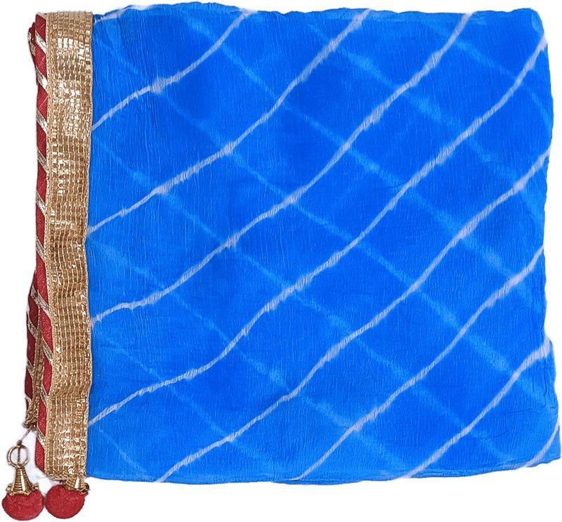 Cotton Silk Solid Blue Women Dupatta
