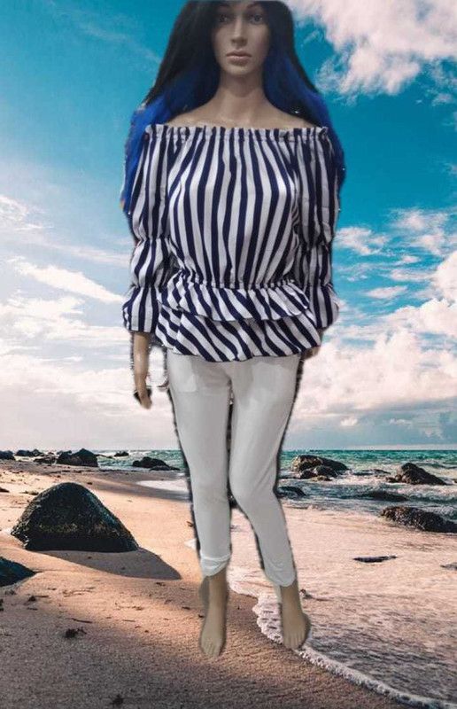 Women Dark Blue, White Top