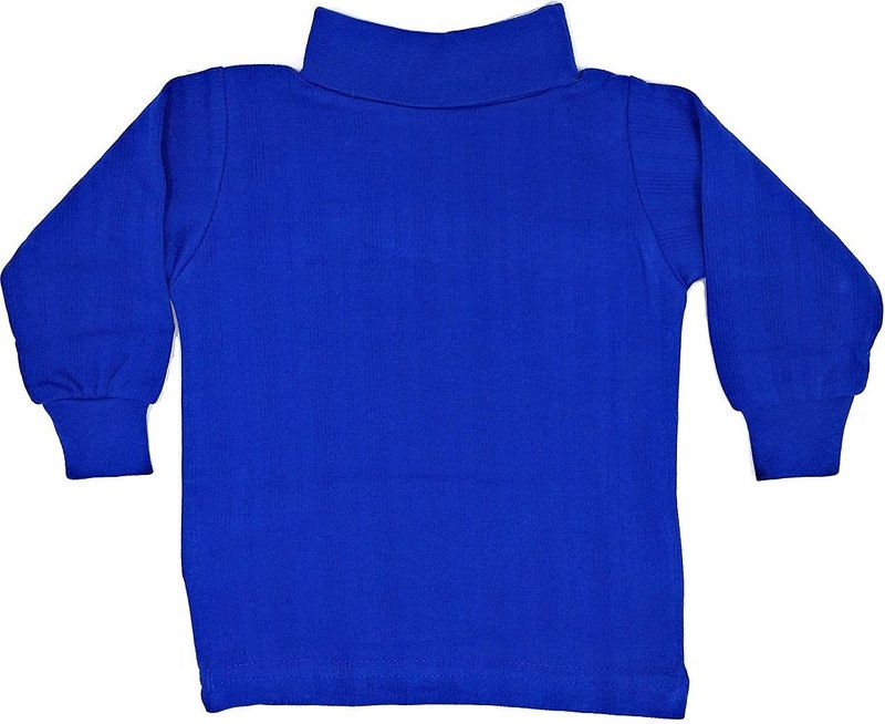 Boys & Girls Solid Cotton Blend T Shirt  (Blue, Pack of 1)