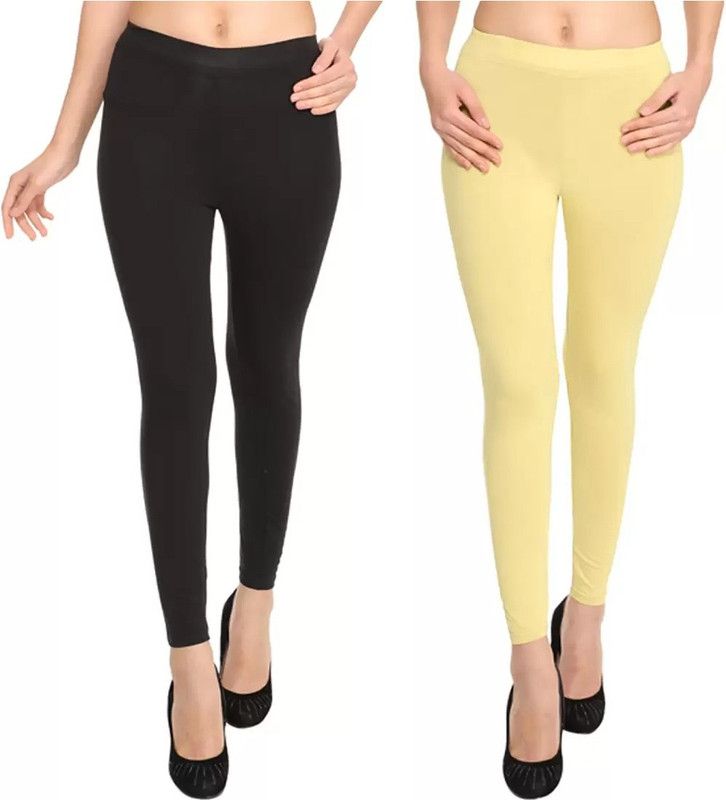 SP Weella Ankle Length Western Wear Legging  (Black, Beige, Solid)
