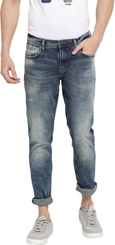 Men Skinny Low Rise Green Jeans