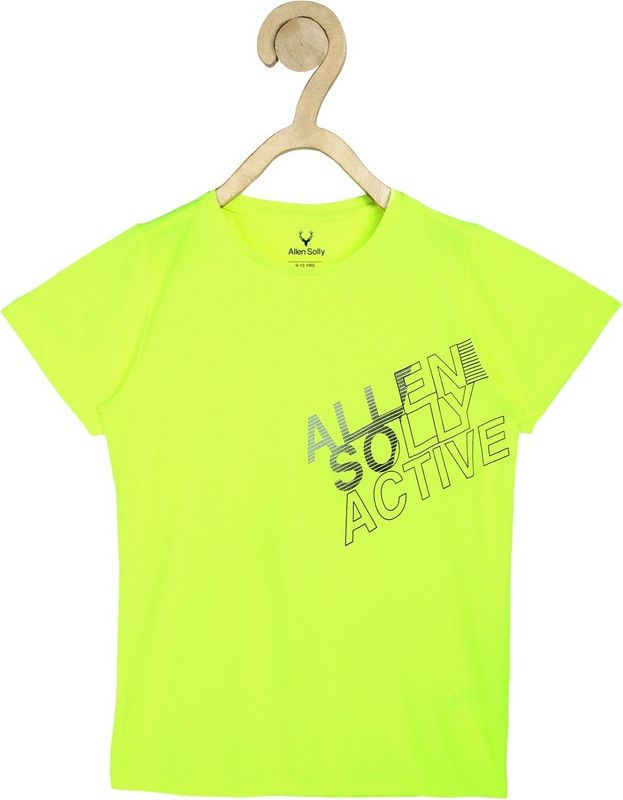 Boys Printed Polyester T Shirt  (Green, Pack of 1)