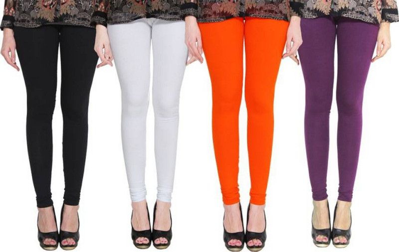 Amitgroup Churidar Western Wear Legging  (Purple, White, Black, Orange, Solid)