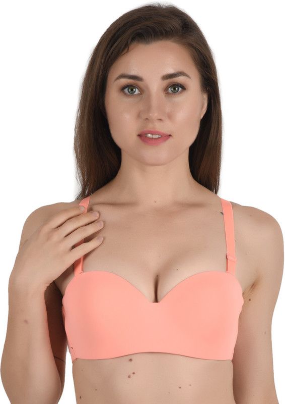 Women Balconette Lightly Padded Bra  (Orange)