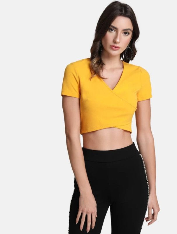 Casual Raglan Sleeves Solid Women Yellow Top