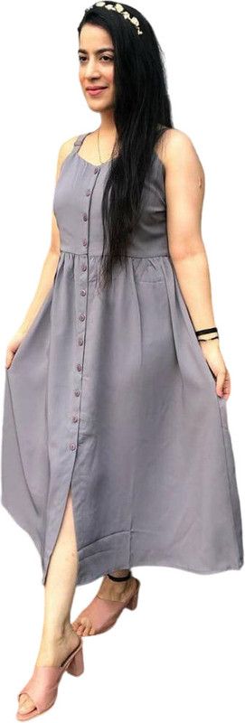 Women A-line Grey Dress